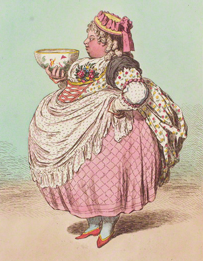 Historical fashion of women stuffing dresses to appear larger and bigger during a craze when bigger was the height of fashion. Historical fashion of women stuffing dresses to appear larger and bigger during a craze when bigger was the height of fashion.