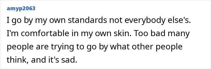 Social media comment on personal standards versus societal beauty standards affecting women and fashion. Social media comment on personal standards versus societal beauty standards affecting women and fashion.