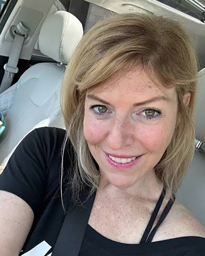A selfie of a smiling White Karen, the internet's latest villain, in a car. A selfie of a smiling White Karen, the internet's latest villain, in a car.