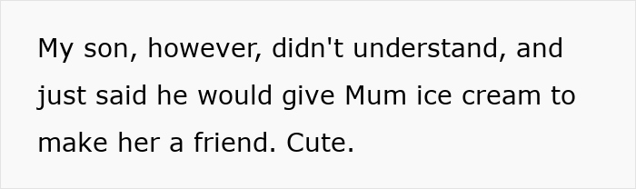 A screenshot of a Reddit comment where a man talks about his son's innocent reaction after pressuring his wife to have children.