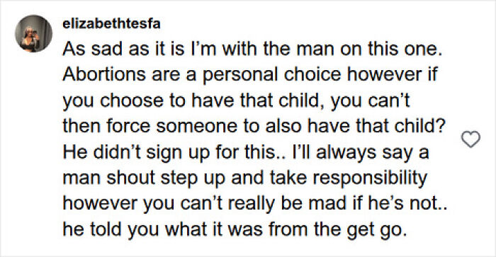 A social media comment from elizabethtesfa discusses a man's role and responsibility in childcare. A social media comment from elizabethtesfa discusses a man's role and responsibility in childcare.