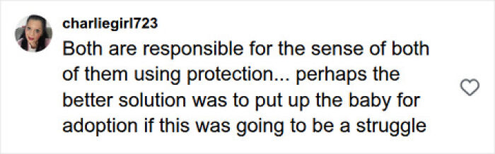 A woman asks for childcare help, a dad refuses. A social media comment suggests adoption as a solution. A woman asks for childcare help, a dad refuses. A social media comment suggests adoption as a solution.
