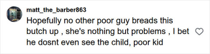 A social media comment criticizing the woman for asking baby's dad for childcare help and expressing concern for the child. A social media comment criticizing the woman for asking baby's dad for childcare help and expressing concern for the child.