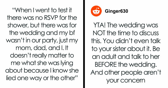 Bride Keeps Bridesmaid’s BF Off The Wedding Guest List, Accuses Sister Of Spreading Rumors Later