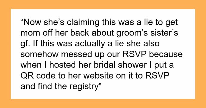 Bride Keeps Bridesmaid’s BF Off The Wedding Guest List, Accuses Sister Of Spreading Rumors Later