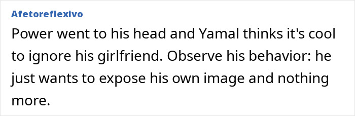 Screenshot of a comment criticizing a World Cup hero's treatment of girlfriend and his image. Screenshot of a comment criticizing a World Cup hero's treatment of girlfriend and his image.