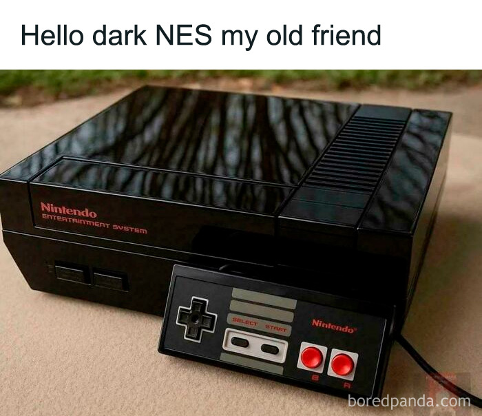 Nostalgic memes feature a dark Nintendo Entertainment System (NES), a true '90s kid icon.