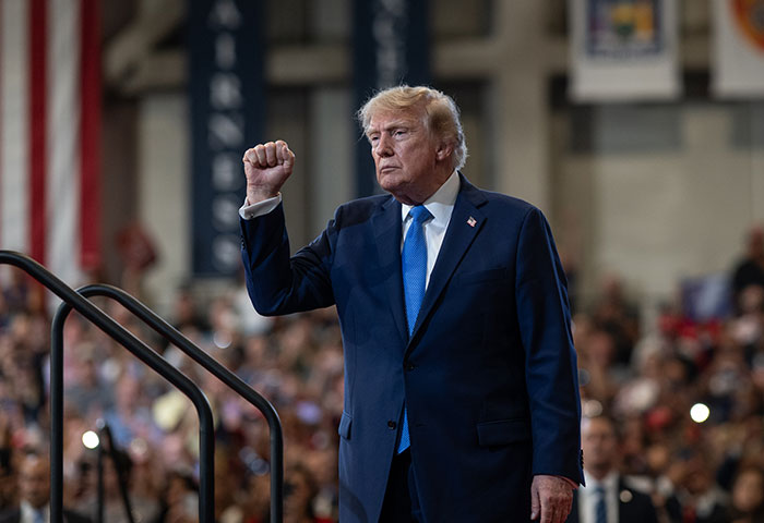 Donald Trump makes intervention at a rally. Donald Trump makes intervention at a rally.