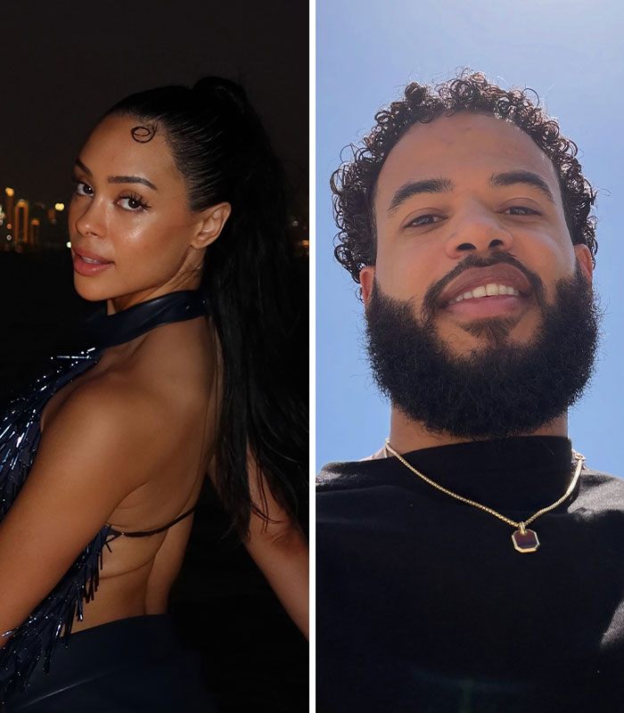 Influencers exposed for lying: A woman with dark hair and a man with a beard looking at the camera.