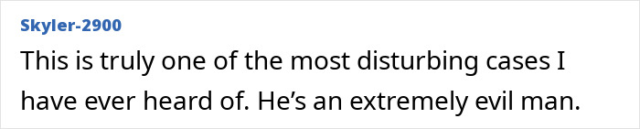 A social media comment calling the Bryan Kohberger case disturbing and Bryan Kohberger an evil man. A social media comment calling the Bryan Kohberger case disturbing and Bryan Kohberger an evil man.