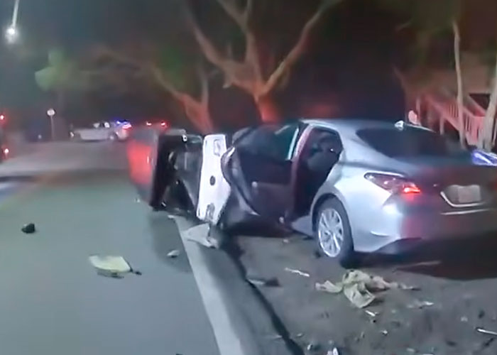 Police footage showing the aftermath of the crash that ended a bride's life on her wedding day. Police footage showing the aftermath of the crash that ended a bride's life on her wedding day.