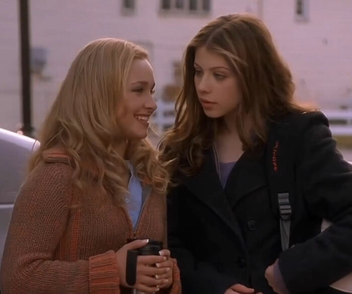 Hayden Panettiere and Michelle Trachtenberg in a scene, reflecting the troubling pattern in young actors.