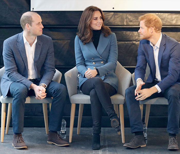 Prince William, Kate Middleton, and Prince Harry sitting, discussing the tension between King Charles and Prince William. Prince William, Kate Middleton, and Prince Harry sitting, discussing the tension between King Charles and Prince William.
