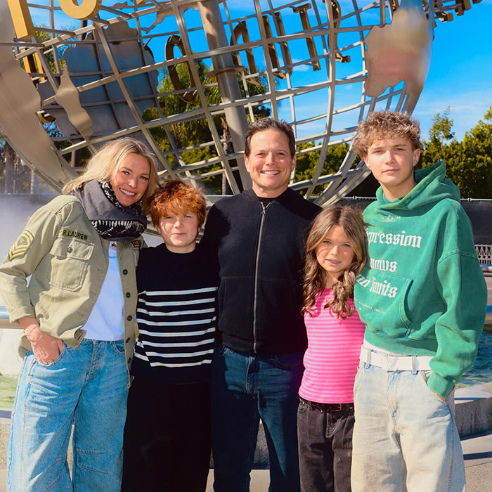 Scott Wolf, Kelley Wolf, and their children pose outdoors, showing family strength after her diagnosis. Scott Wolf, Kelley Wolf, and their children pose outdoors, showing family strength after her diagnosis.