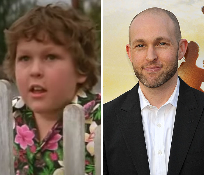 A split image shows Jeff Cohen as a child actor in The Goonies and a current photo, featuring actors who vanished from Hollywood.