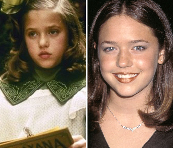 A split image shows child actor Mara Wilson and her adult photo, featuring actors who vanished from Hollywood.