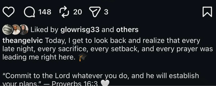 Screenshot of an influencer's post about her career journey, reflecting on sacrifices and achievements. Screenshot of an influencer's post about her career journey, reflecting on sacrifices and achievements.