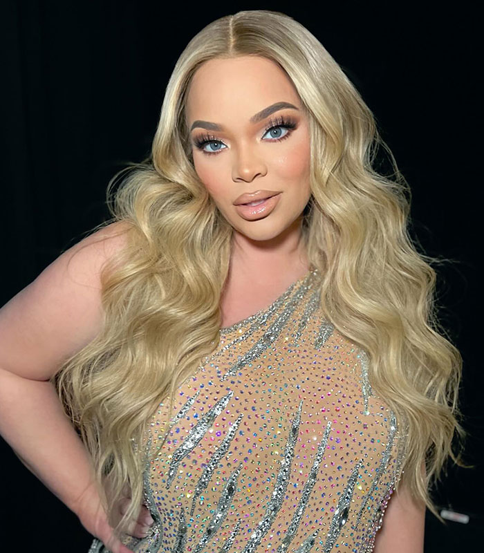 Blonde influencer Trisha Paytas looking glamorous, part of 11 influencers exposed for lying