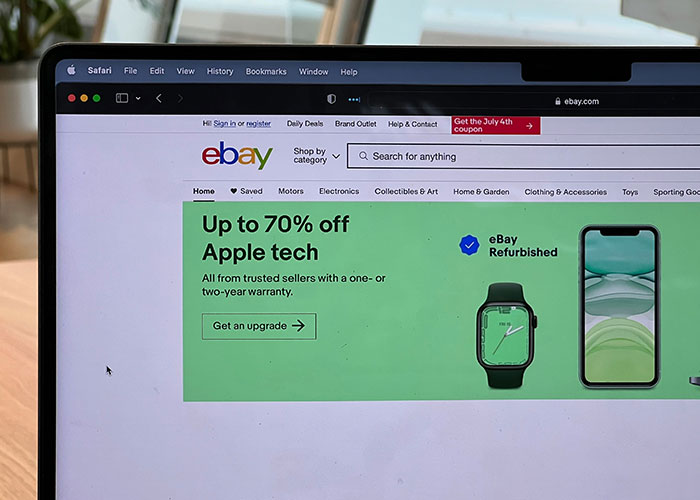 A laptop screen showing the eBay website, reflecting the impact of the campaign and subsequent karma.