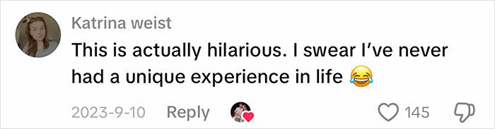 A social media comment from a woman sharing funny info about her blue-collar husband's experiences. A social media comment from a woman sharing funny info about her blue-collar husband's experiences.
