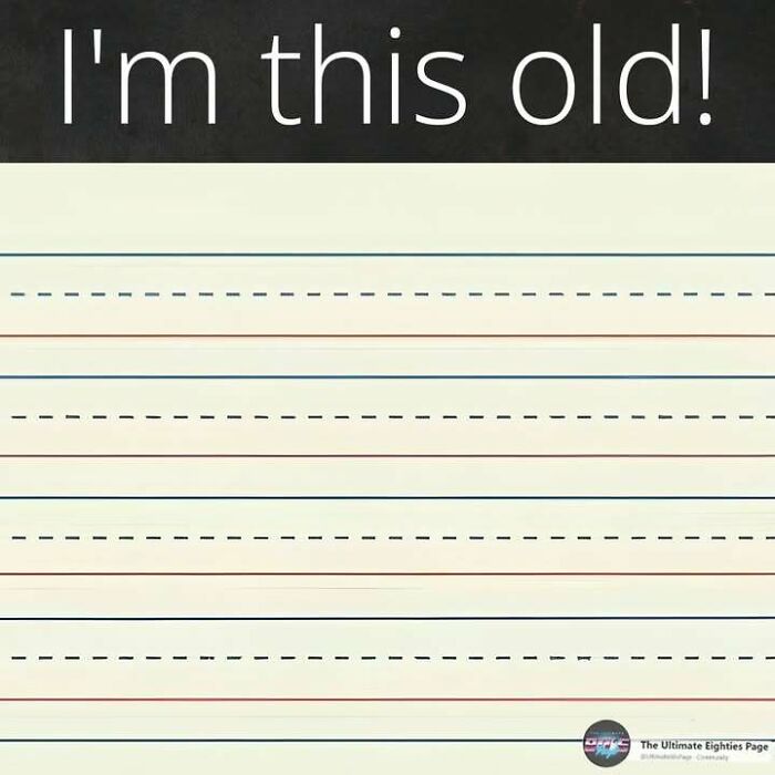 A blank lined paper for practicing handwriting, a classic '80s item that makes one feel old.