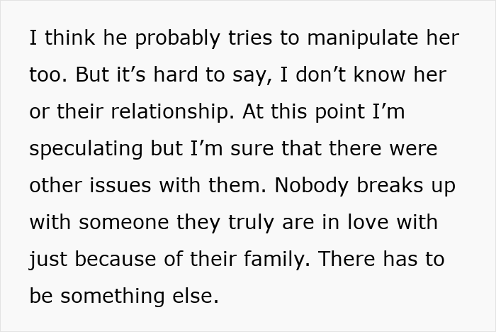 A text speculating about manipulation and additional issues in a relationship amid a wedding dispute. A text speculating about manipulation and additional issues in a relationship amid a wedding dispute.