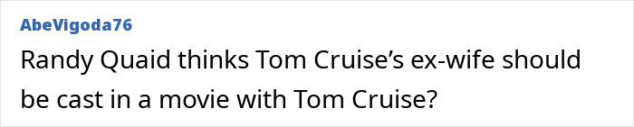Days Of Thunder star Randy Quaid suggests Nicole Kidman and Tom Cruise reunite for a sequel. Days Of Thunder star Randy Quaid suggests Nicole Kidman and Tom Cruise reunite for a sequel.
