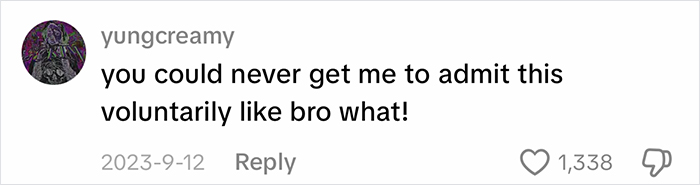 A comment reacting to a viral trend, stating they would never voluntarily share information about their blue-collar husbands. A comment reacting to a viral trend, stating they would never voluntarily share information about their blue-collar husbands.
