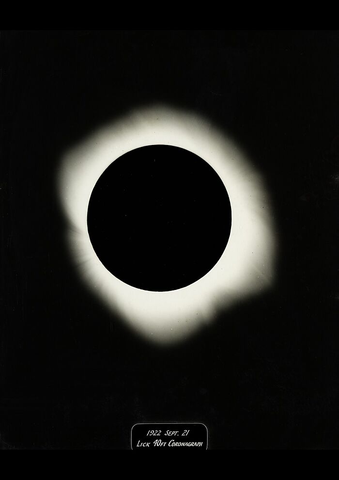Extraordinary solar eclipse photo from 1922, captured by the Lick 40ft Coronagraph.