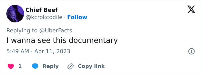 A Twitter comment expresses interest in a documentary about the nurse's aide's horrific crimes. A Twitter comment expresses interest in a documentary about the nurse's aide's horrific crimes.