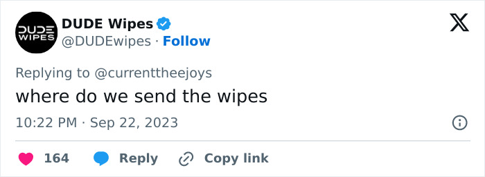 Screenshot of a social media post from DUDE Wipes about blue-collar husbands trend. Screenshot of a social media post from DUDE Wipes about blue-collar husbands trend.