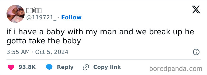 A surprisingly honest post on Twitter about co-parenting after a breakup. This is one of the honest posts.