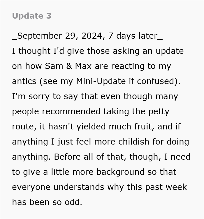 Ex-girlfriend sends receipts: An update post about the outcome of pranks and the situation with Sam & Max. Ex-girlfriend sends receipts: An update post about the outcome of pranks and the situation with Sam & Max.