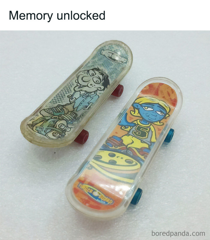 Two vintage mini skateboards. A memory unlocked, bringing back the magic of the 90s and 00s.