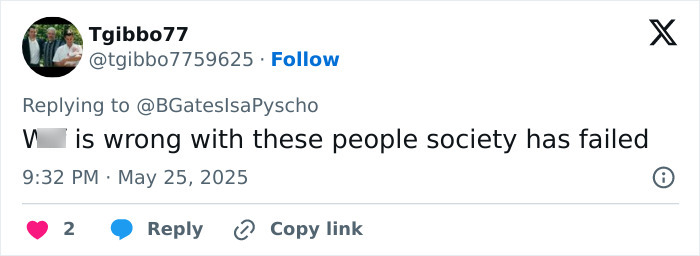 Tweet from Tgibbo77 commenting on Annie Knight's next move, saying society has failed. Tweet from Tgibbo77 commenting on Annie Knight's next move, saying society has failed.