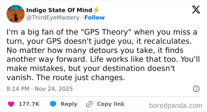 A screenshot of a tweet about the GPS Theory, offering comfort and helping with serotonin memes.