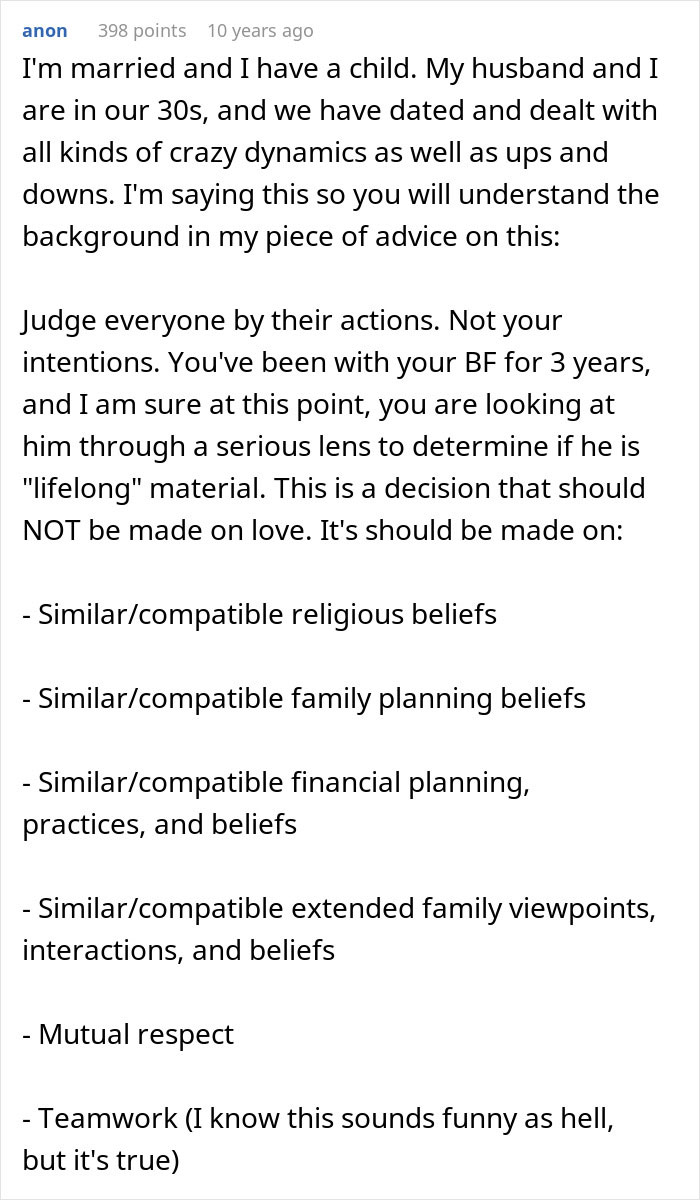 An advice column discusses criteria for a long-term relationship, relevant to the boyfriend's family's cruel plan. An advice column discusses criteria for a long-term relationship, relevant to the boyfriend's family's cruel plan.