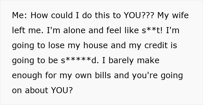 A guy in debt, abandoned by his cheater wife, questions his selfish mom only caring about bills, not his struggles. A guy in debt, abandoned by his cheater wife, questions his selfish mom only caring about bills, not his struggles.