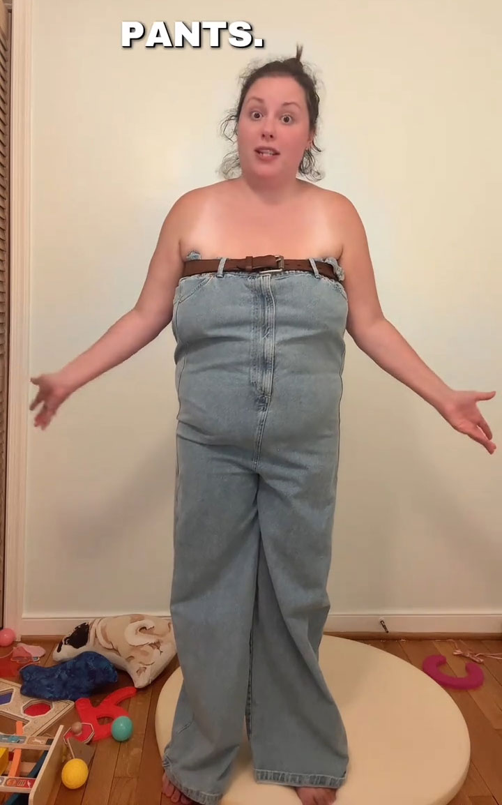 12M People Are Losing It Over This Woman’s Demonstration Of Ridiculous Denim Jumpsuit 12M People Are Losing It Over This Woman’s Demonstration Of Ridiculous Denim Jumpsuit