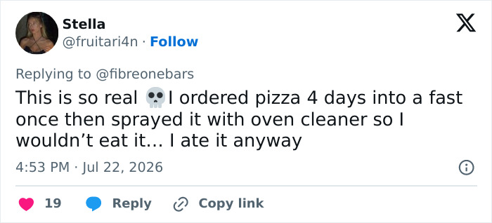 A social media comment on a Hollywood Star's confession about extreme food habits, sharing a personal story about extreme food habits. A social media comment on a Hollywood Star's confession about extreme food habits, sharing a personal story about extreme food habits.