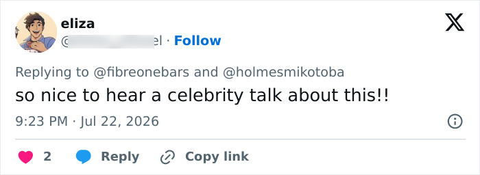 A social media comment on a Hollywood Star's confession about extreme food habits, mentioning a celebrity talking about it. A social media comment on a Hollywood Star's confession about extreme food habits, mentioning a celebrity talking about it.