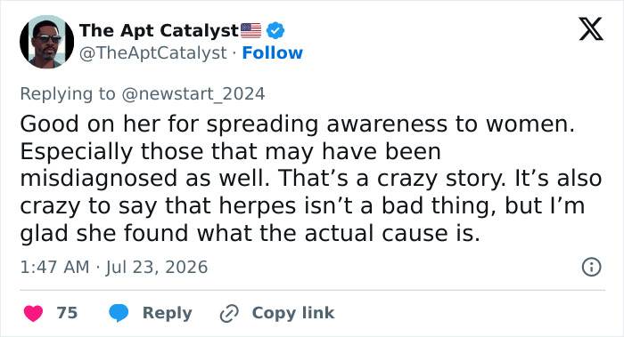 Tweet discussing spreading awareness for women and hidden perimenopause symptoms.
