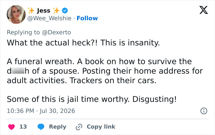 Screenshot of a tweet listing shocking details of eBay's campaign to ruin an old couple's lives.