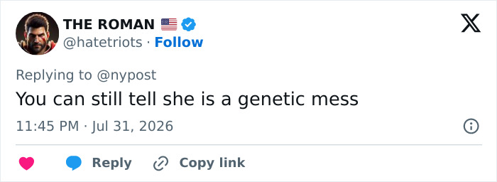 A social media comment from THE ROMAN about genetic issues after a person's weight loss. A social media comment from THE ROMAN about genetic issues after a person's weight loss.