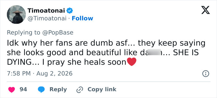 A tweet about Ariana Grande's appearance in a music video, discussing her health and well-being, raising fan concern. A tweet about Ariana Grande's appearance in a music video, discussing her health and well-being, raising fan concern.