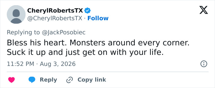 A Twitter post from @CherylRobertsTX, contributing to the controversy surrounding queer and trans people.