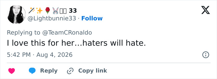 Screenshot of a social media comment section showing a user replying to Georgina Rodriguez yacht photos, sparking body-shamers cruel comments