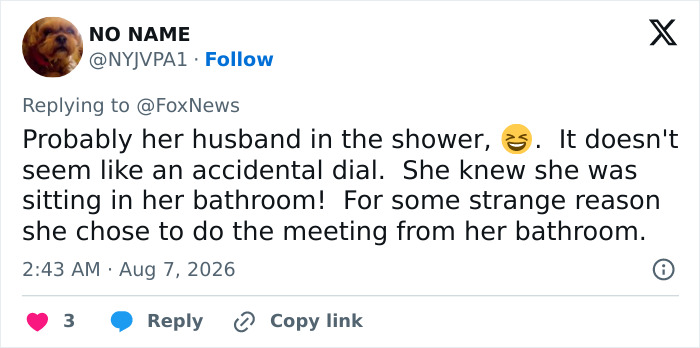 A politician's livestreamed meeting reveals a husband showering in the background, sparking an awkward scandal. A politician's livestreamed meeting reveals a husband showering in the background, sparking an awkward scandal.