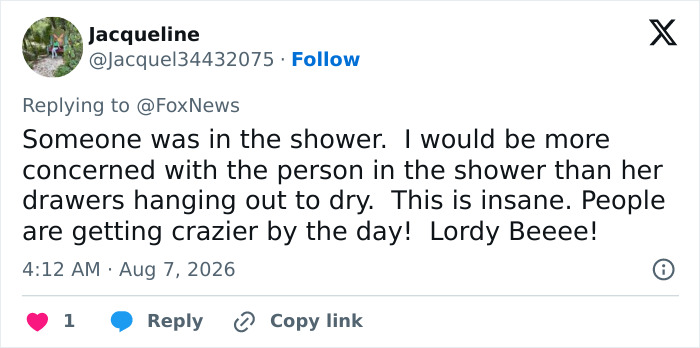 A tweet expressing concern about someone in the shower during a politician's livestreamed meeting scandal. A tweet expressing concern about someone in the shower during a politician's livestreamed meeting scandal.