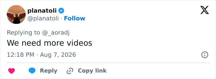 A social media screenshot of a user's comment, requesting more videos of the viral Red Bikini Girl. A social media screenshot of a user's comment, requesting more videos of the viral Red Bikini Girl.